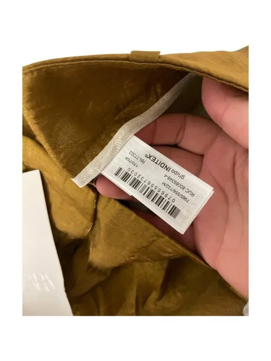 Zara Womens Satin Trousers Pants Medium Caramel Wide Leg High Waist 7965/556 NWT - Picture 7 of 13